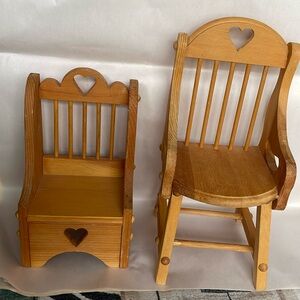 Doll High Chair and Bench